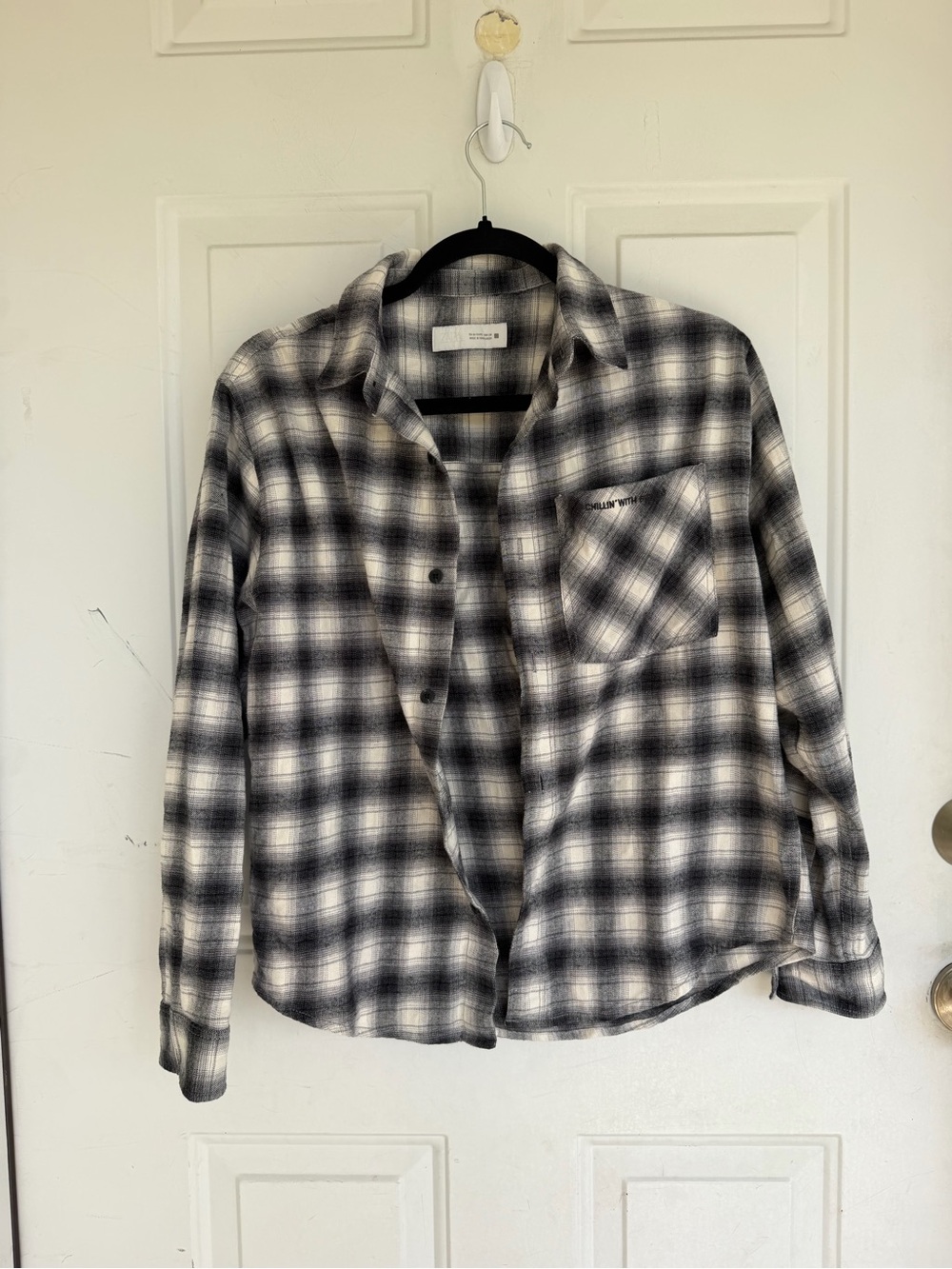 Zara Plaid Button-Front Flannel Shirt Youth Size 13-14